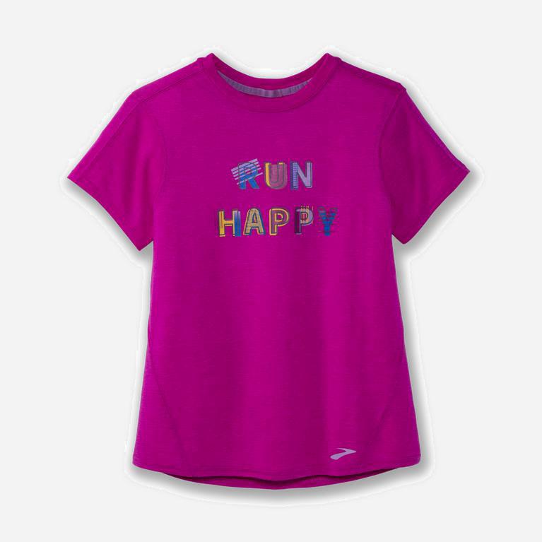 Brooks Distance Graphic - Camisetas Manga Corta Mujer - Moradas/Magenta (CK8754309)